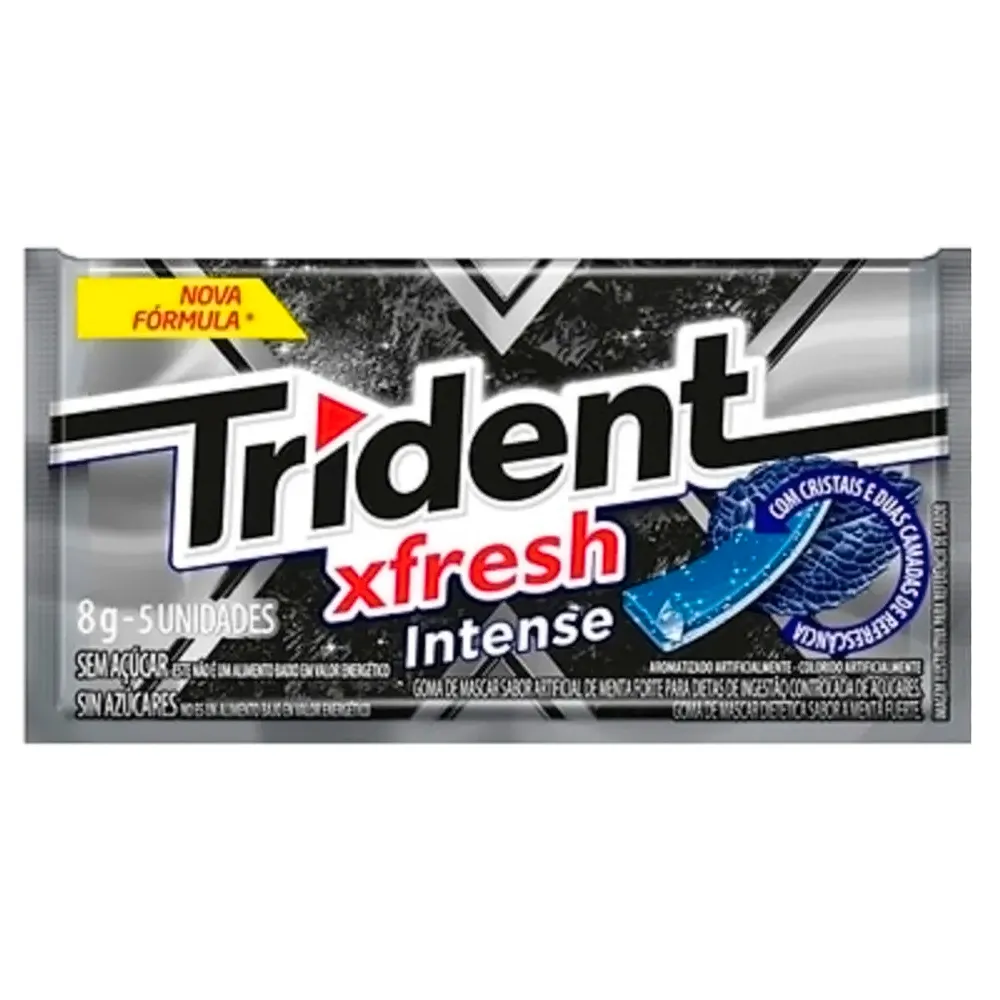 Chiclete Trident Fresh Intense 8g com 5 Unidades