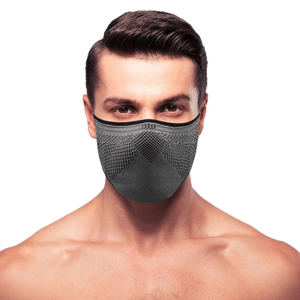 Máscara de Proteção Ebeus 3D Air Knit Cinza com Preto Tamanho G 1 Unidade