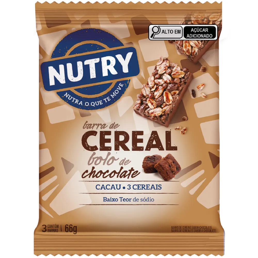 CEREAIS NUTRY BOLO CHOC 22G C/3