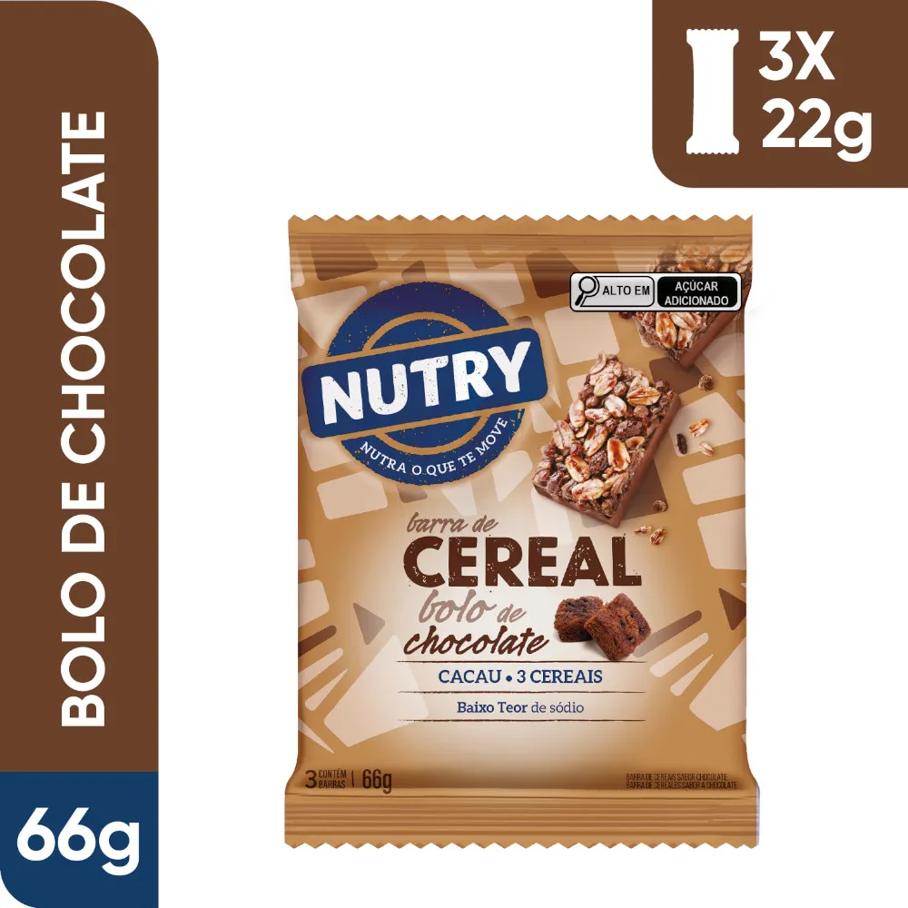 CEREAIS NUTRY BOLO CHOC 22G C/3