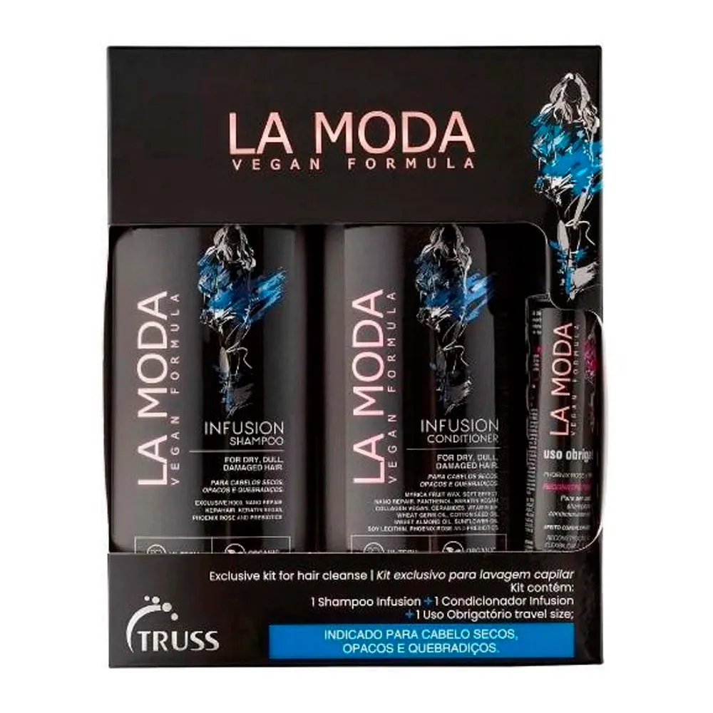 kit Truss La Moda Infusion Shampoo 300ml + Condicionador 300ml + Mini Leave In Uso Obrigatório 30ml