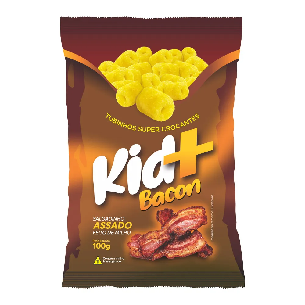 Salgadinho Kid+ Sabor Bacon 100g