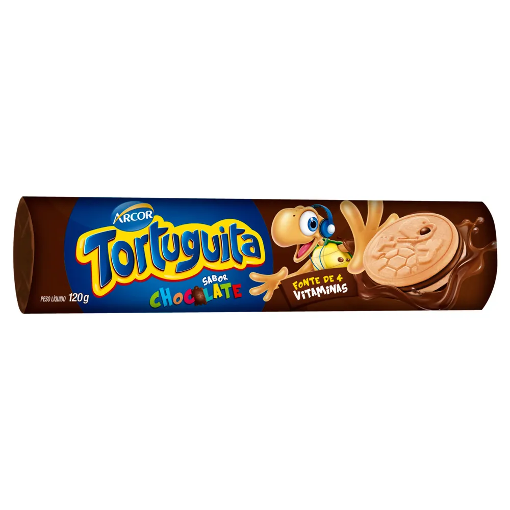 Biscoito Arcor Tortuguita Sabor Chocolate 120g