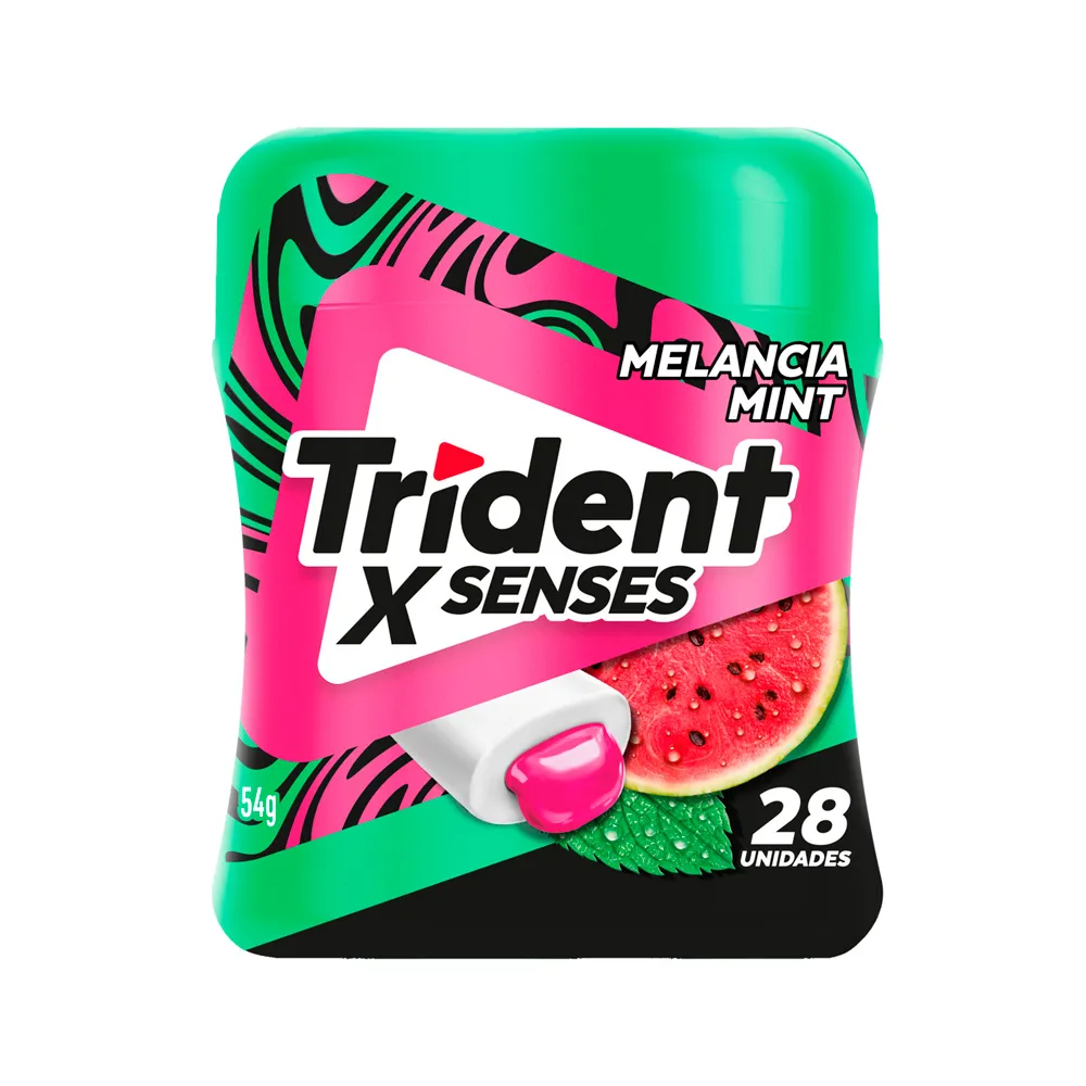 Chiclete Trident X Senses Sabor Melancia Mint 54g