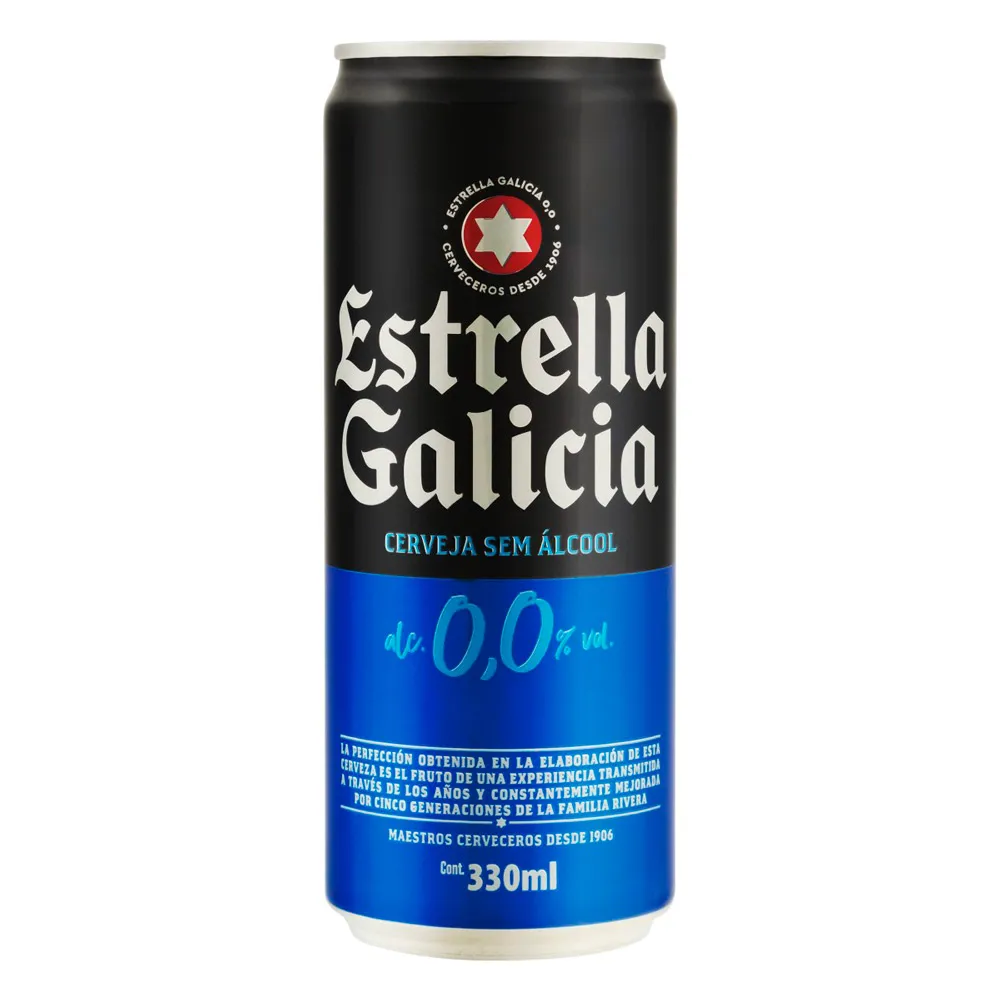 Cerveja Estrella Galicia Zero Álcool Lata 330ml