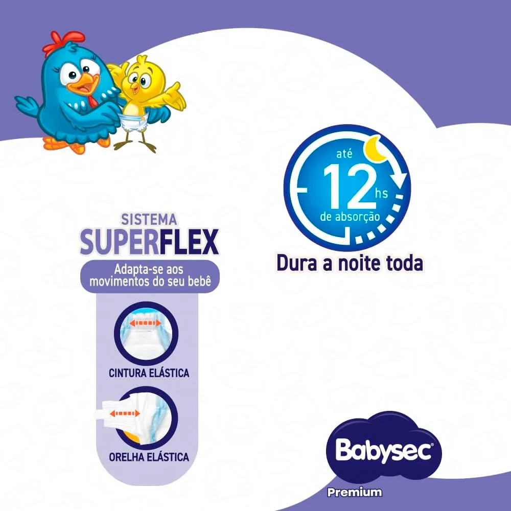 Fralda Babysec Premium Tamanho XXG com 24 Fraldas Descartáveis