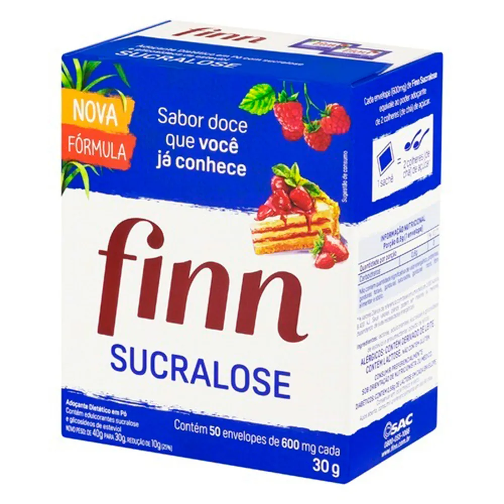 Adoçante Finn Sucralose com 50 Sachês