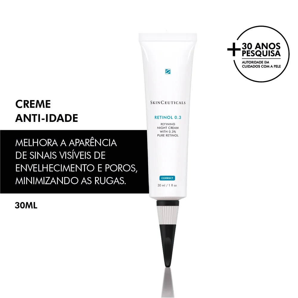 Retinol 0.3 SkinCeuticals Creme Antiidade 30ml - Drogaria Araujo