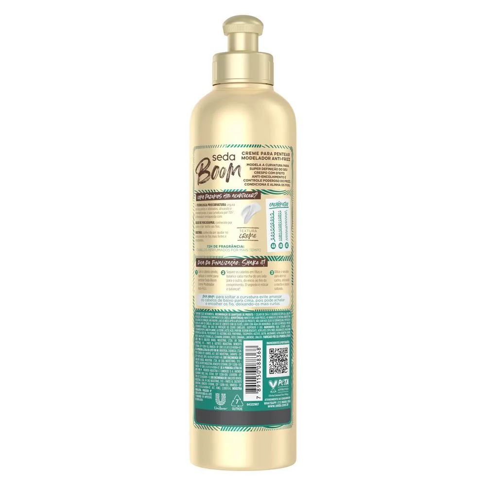 Creme para Pentear Seda Boom Modelador Antifrizz 350ml