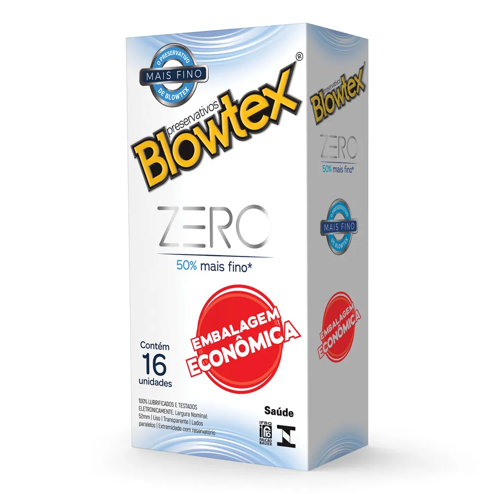 Preservativo Blowtex Zero Mais Fino 16 Unidades Caixa