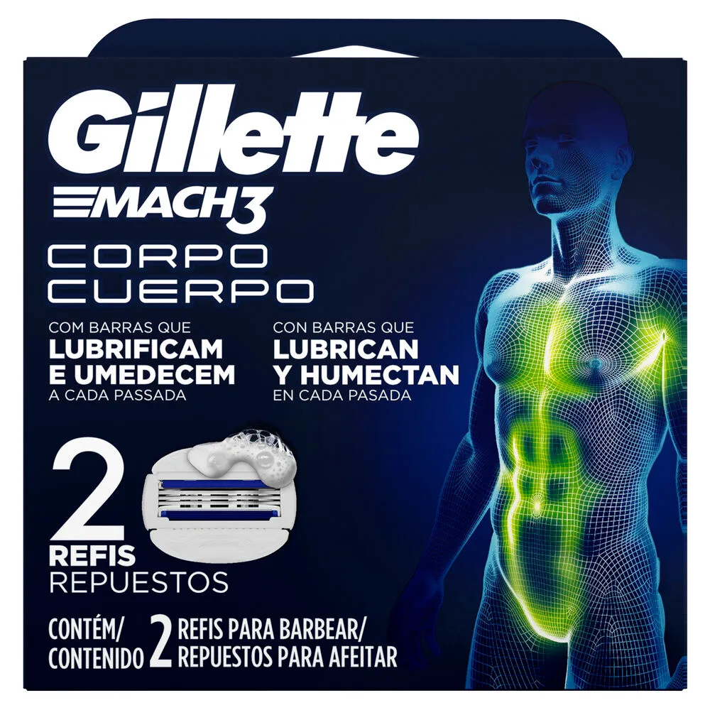 Gillette Mach3 Depilação Corporal para Homens 2 Unidades