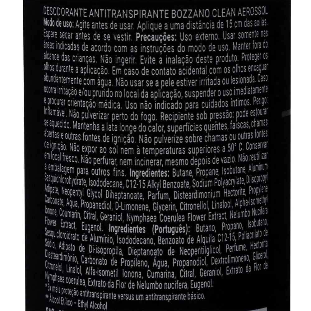 Desodorante Clinical C Antit Aerossol Bozzano Masc 150ml