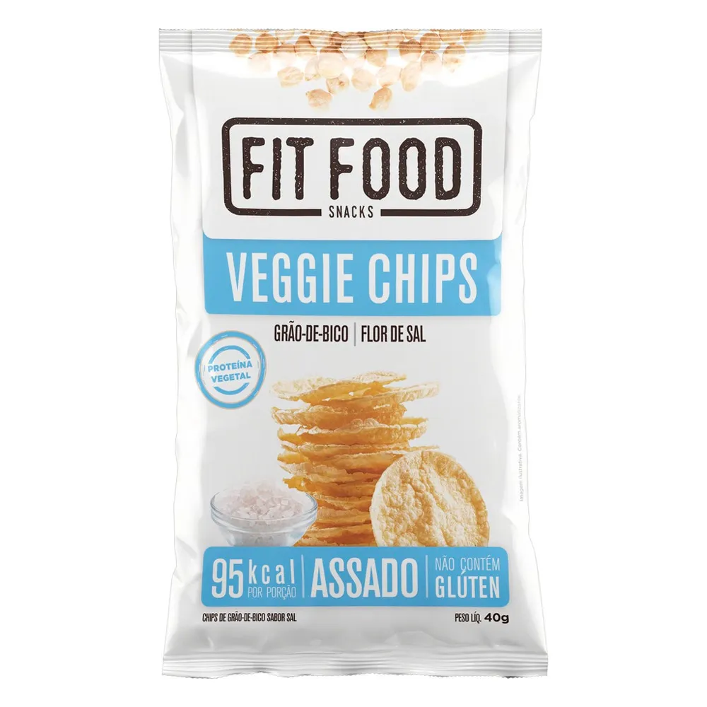 Snacks Fit Food Veggie Chips Grão de Bico, Flor de Sal 40g