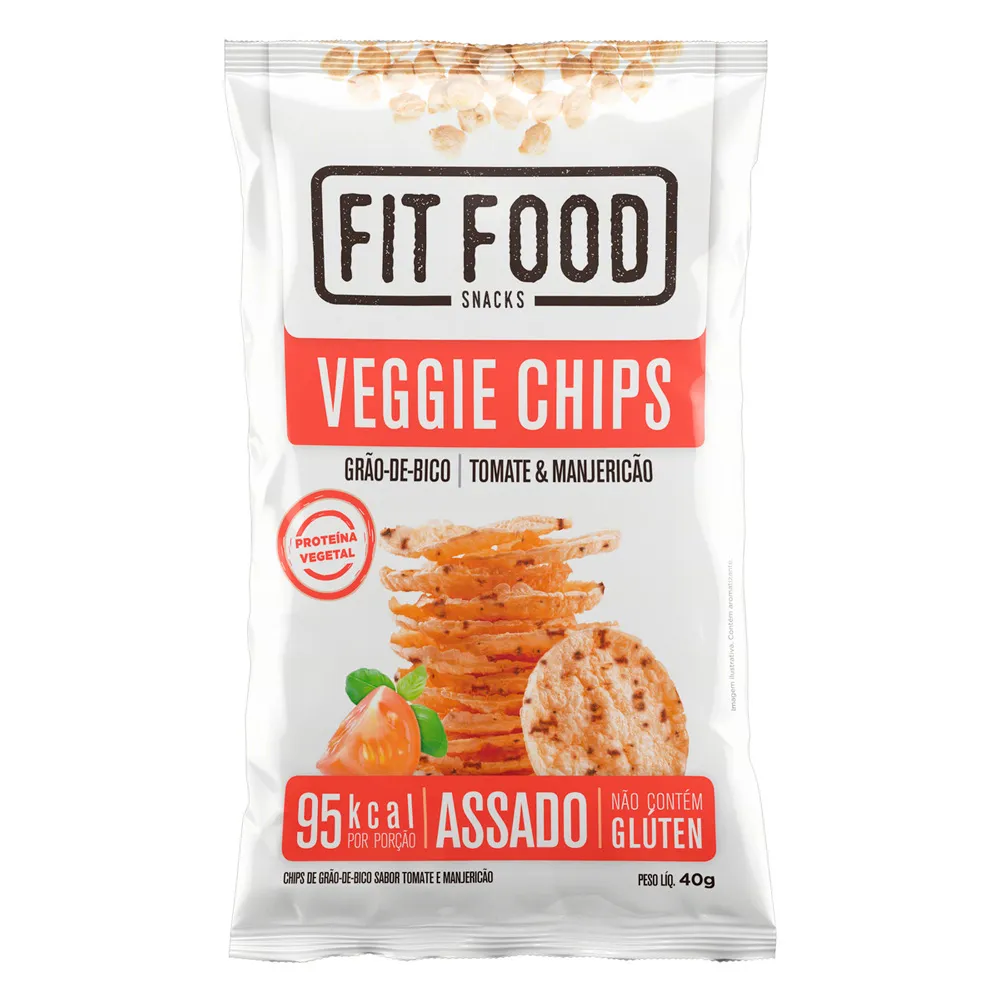 Snacks Fit Food VeGGie Chips Grão de Bico Sabor Tomate e Manjericão 40g