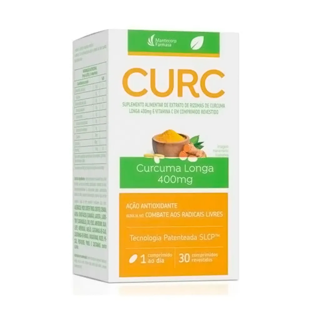 CURC Curcuma Longa 400mg com 30 Comprimidos Revestidos