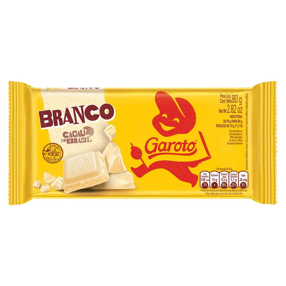 Chocolate Garoto Branco 80g