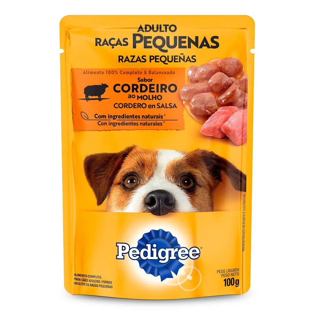 Ração Úmida para Cachorro Pedigree Adulto Sabor Cordeiro ao Molho em Sachê 100g