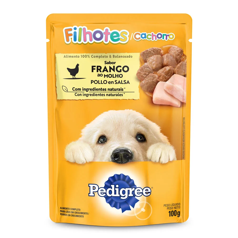 Ração Úmida para Cachorro Pedigree Filhote Sabor Frango ao Molho em Sachê 100g