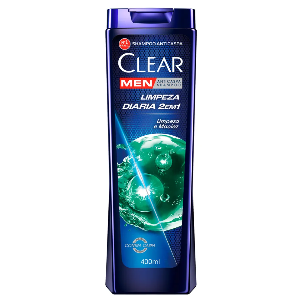 Shampoo Clear Men Limpeza Diária 2 em 1 400ml