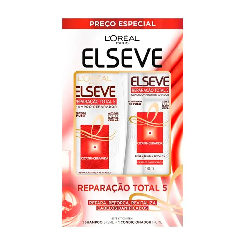 Shampoo + Condicionador Elseve Reparação Total 5 375ml+170ml Preço Especial Edição Limitada