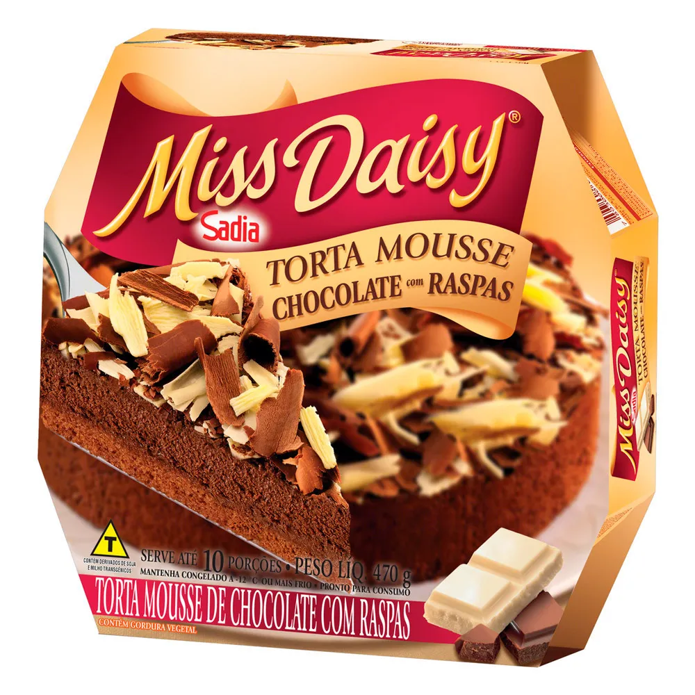 Torta Miss Daisy Sadia Sabor Mousse de Chocolate com Raspas 345g