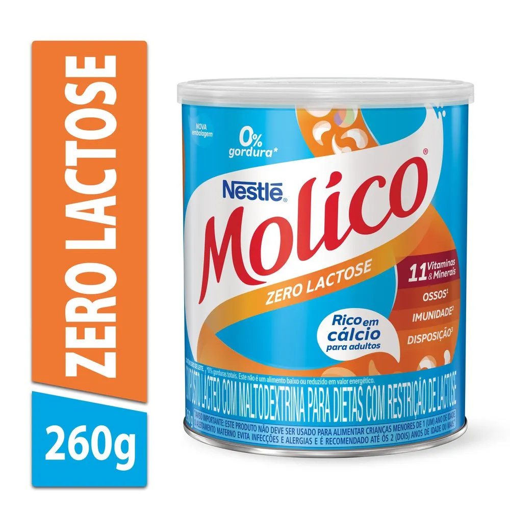 Leite em Pó Molico Zero Lactose Lata 260g - Drogaria Araujo