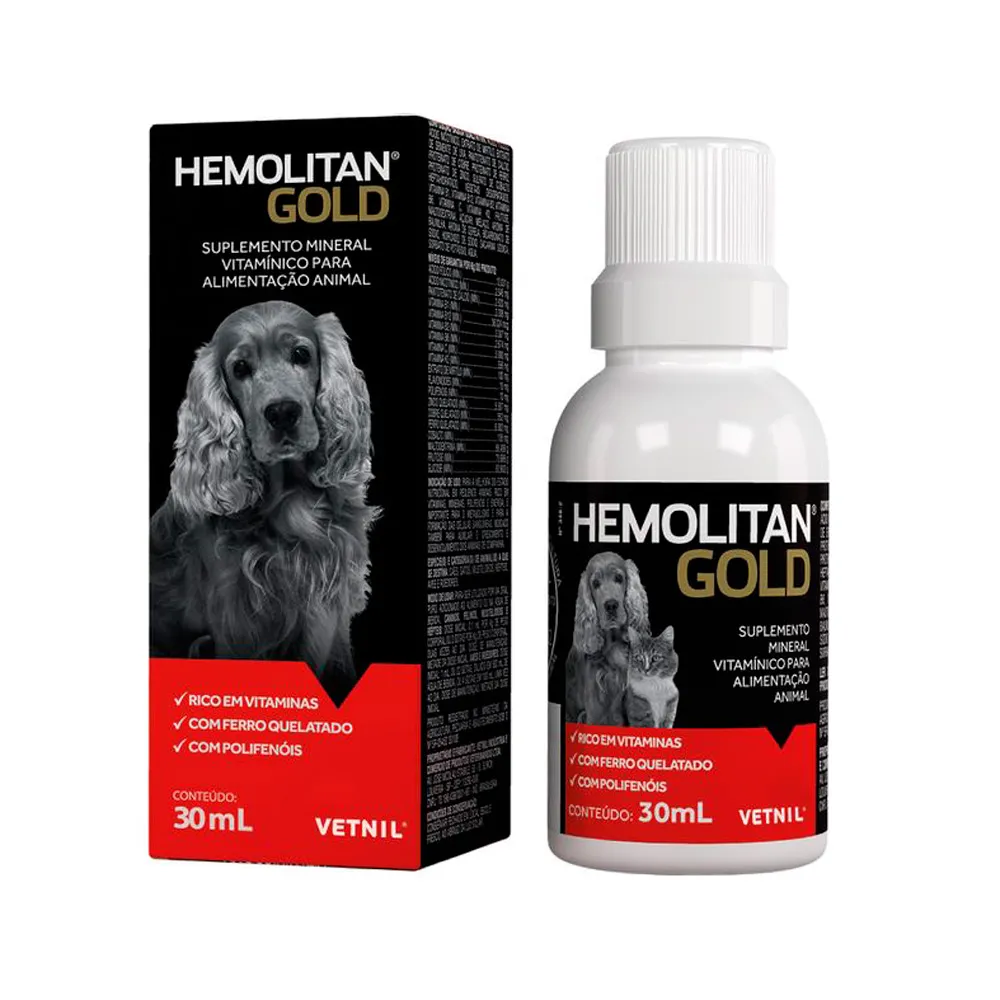 Hemolitan Gold Suplemento Vetnil Gotas 30ml