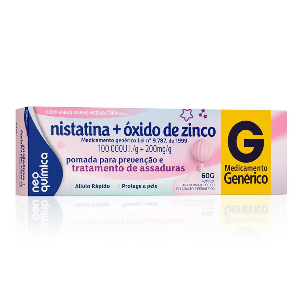 Nistatina + Óxido de Zinco Neo Química Genérico Pomada com 60g ...