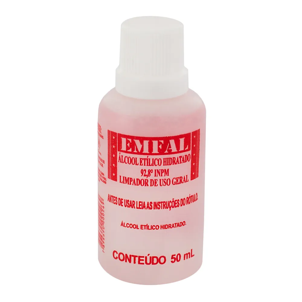 Álcool Etilíco Hidratado Emfal 92,8° INPM 50ml