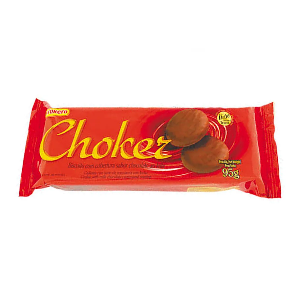 Biscoito Choker Cobertura Chocolate Ao Leite 95g