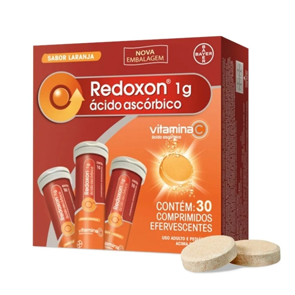 Redoxon 1g Comprimidos Efervescentes com 30 Unidades Sabor Laranja