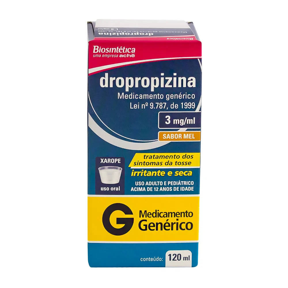 Dropropizina 3mg/ml Biosintética Genérico Xarope com 120ml