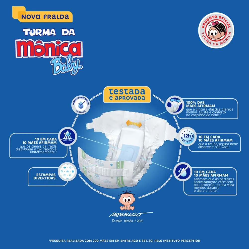 Fralda Turma da Mônica XXG 16 Unidades