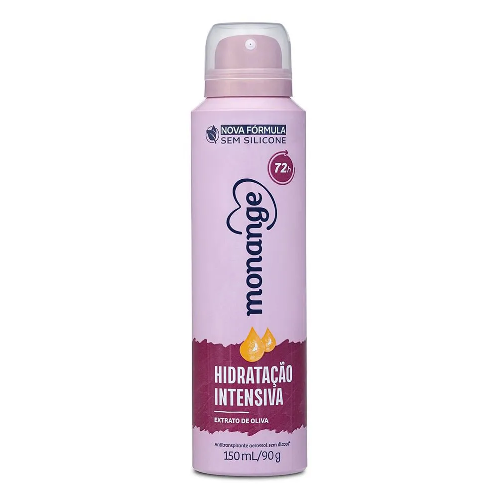 Desodorante Aerossol Antitranspirante Monange Feminino Hidratação Intensiva 150ml