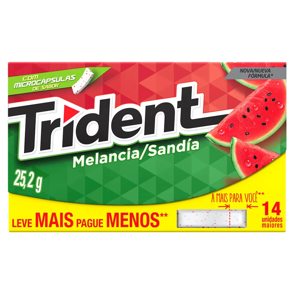 Chiclete Trident Melancia 14 Unidades Leve Mais por Menos