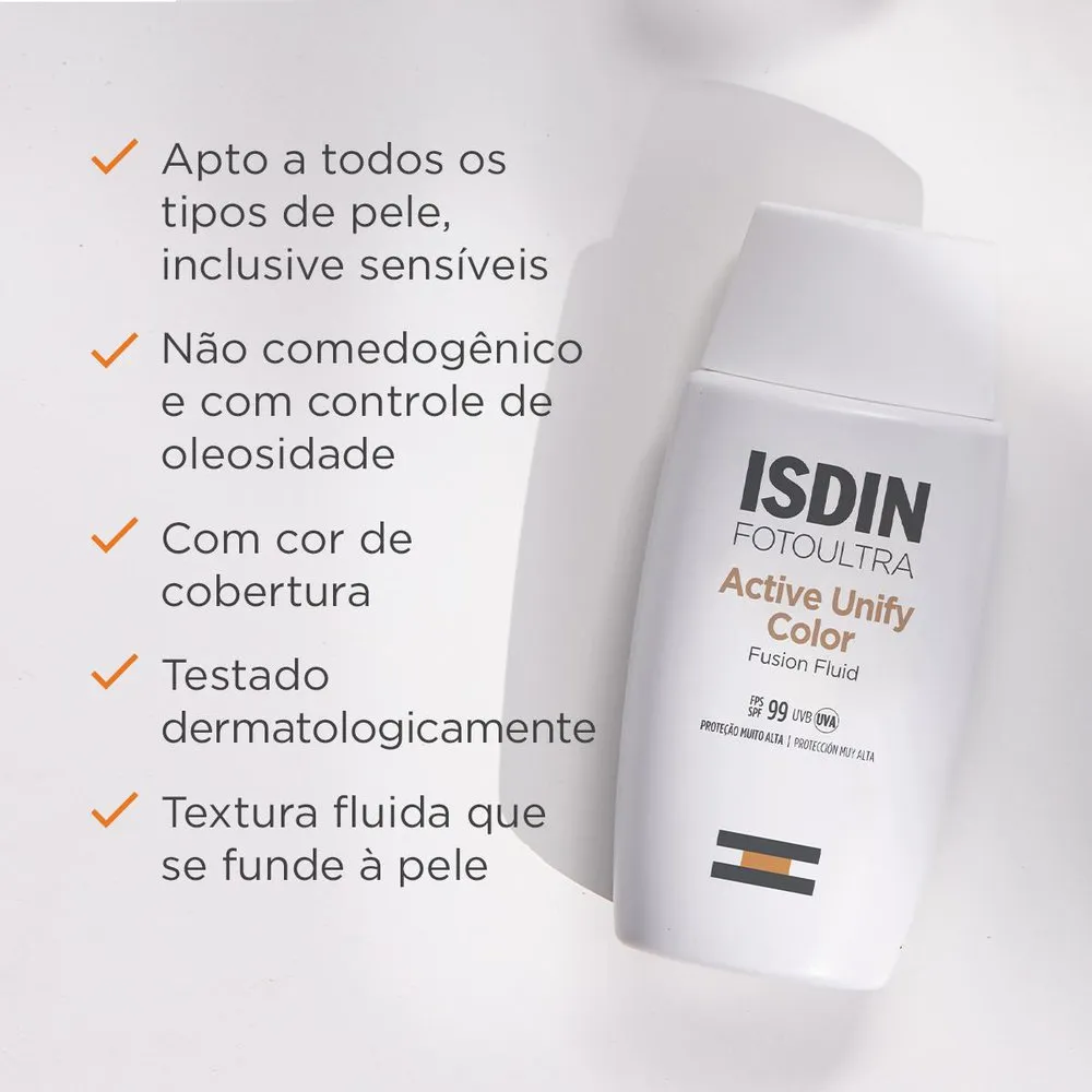 Clareador e Protetor Solar ISDIN Active Unify com Cor FPS99 50ml_4