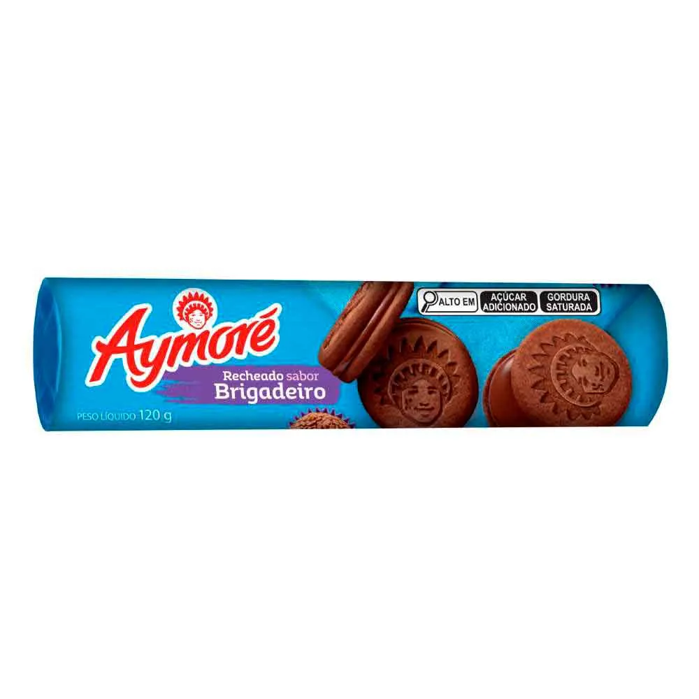 Biscoito Recheado Aymoré Sabor Brigadeiro com 120g - Drogaria Araujo