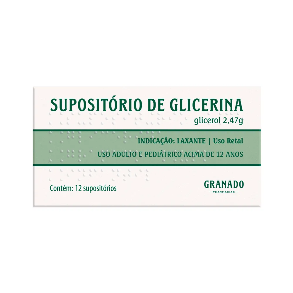 Supositório de Glicerina Granado Adulto com 12 Unidades