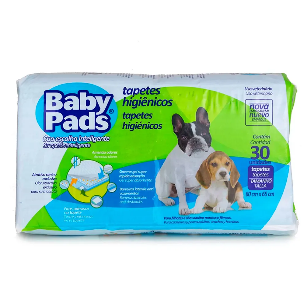 Tapete Higiênico para Cães Baby Pads com 30 Unidades