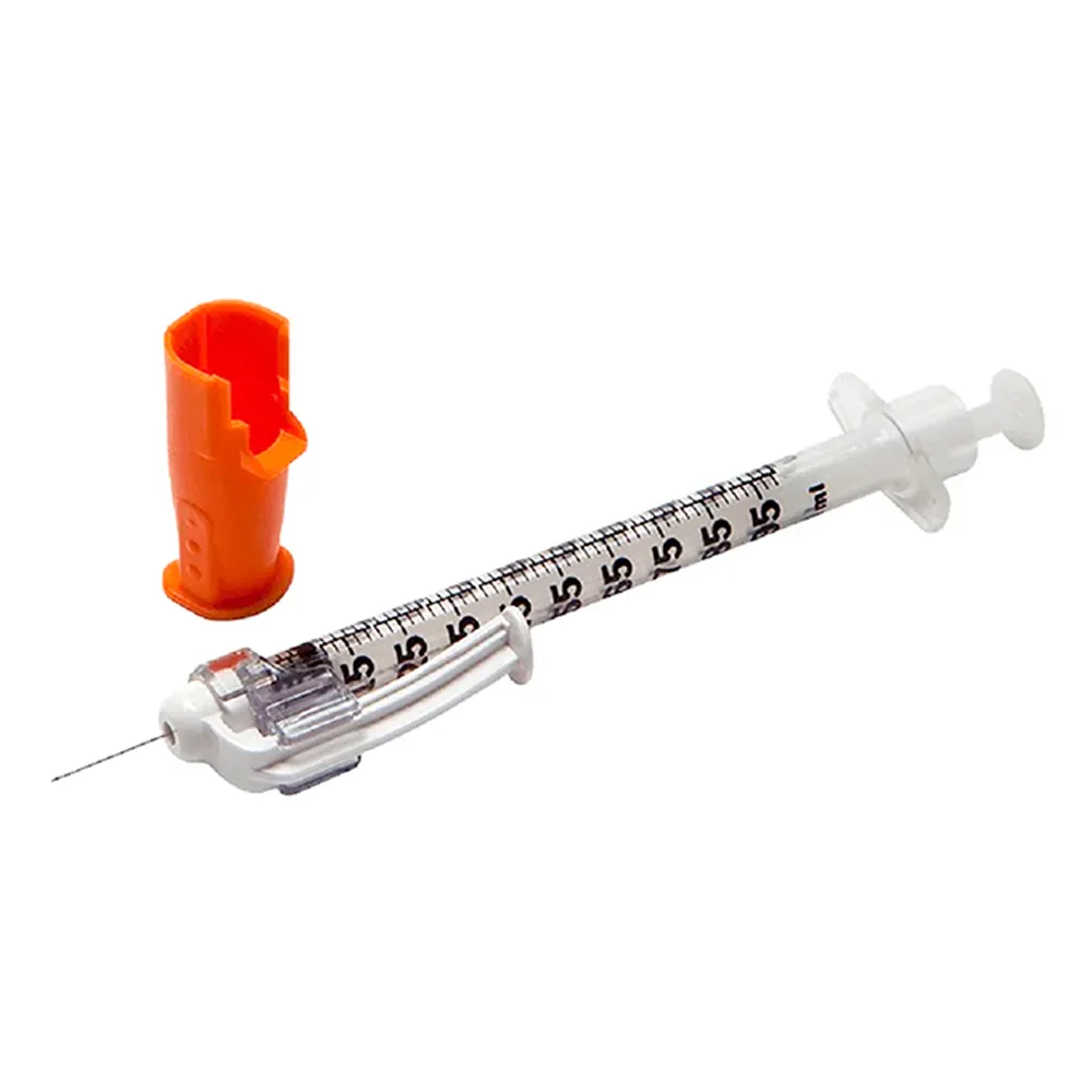 Seringa BD SafetyGlide Insulina 50U Agulha 8mm com 1 Unidade