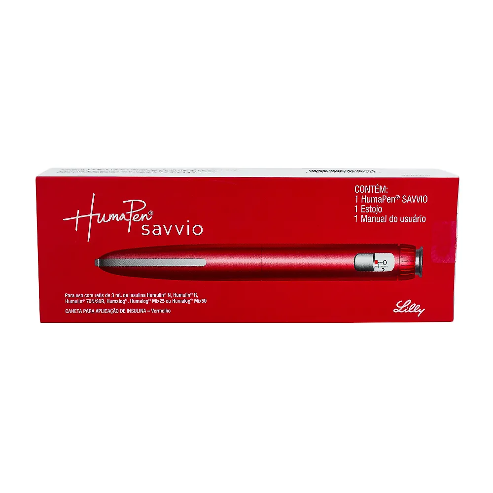 Caneta para Aplicação de Insulina Humapen Savvio (para Insulinas Fabricante Lilly) Cor Vermelho