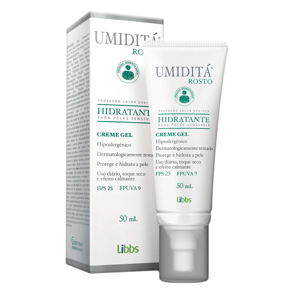 Umiditá Rosto Libbs FPS 25 Creme Gel Hidratante com 50ml