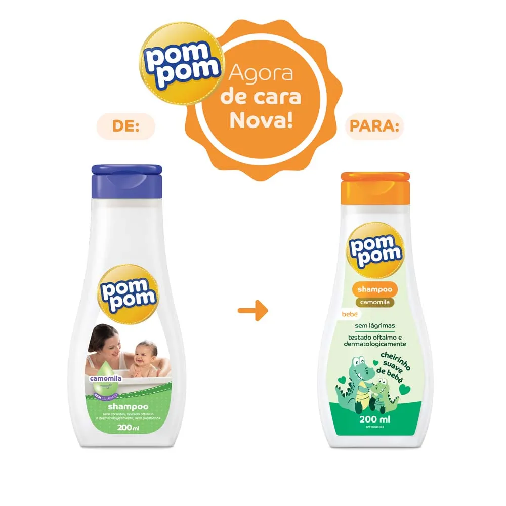 Shampoo Infantil Pom Pom Camomila com 200ml - Drogaria Araujo