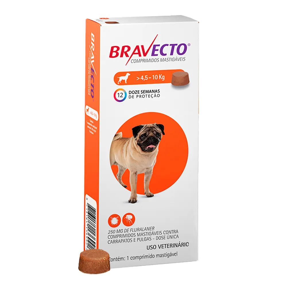 Bravecto para Cães entre 4,5 e 10kg com 1 Comprimido Mastigável