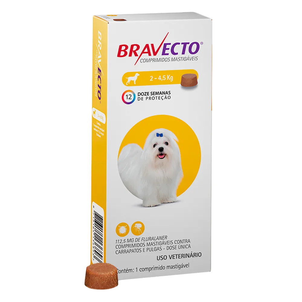 Bravecto para Cães entre 2 e 4,5kg com 1 Comprimido Mastigável