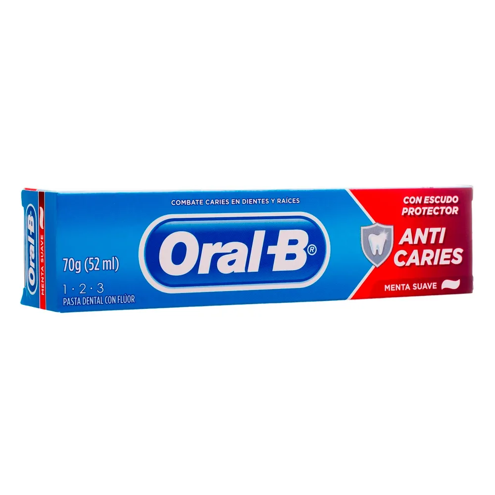 Creme Dental Oral-B 123 Anti Cáries Menta Suave 70g