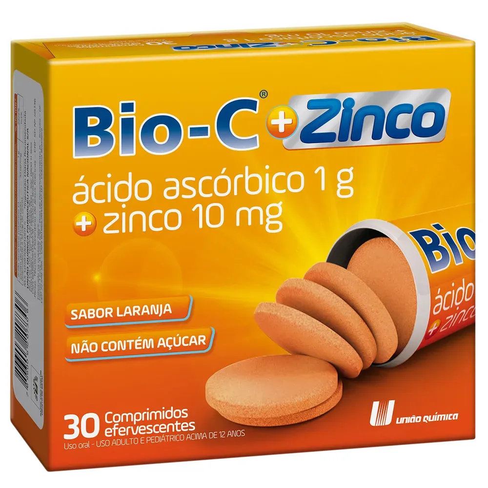 Bio C + Zinco com 30 Comprimidos Efervescentes