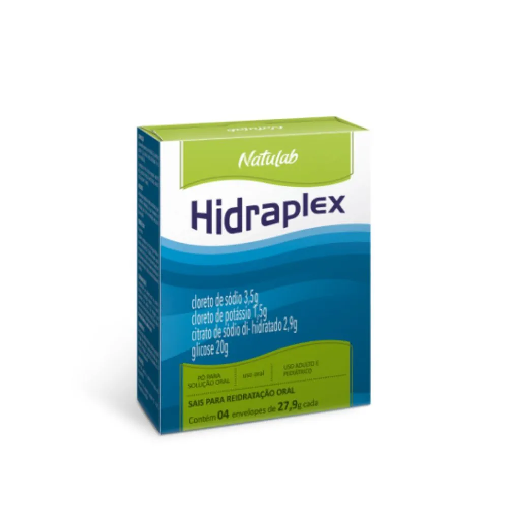 Hidraplex Reidratante Pó para Solução Oral Sabor Natural com 4 Envelopes de 27,9g cada