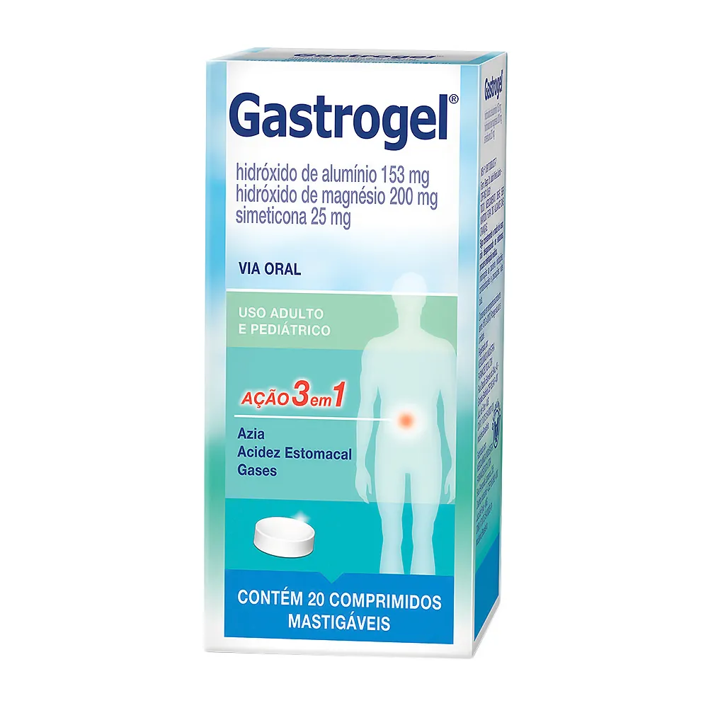 Gastrogel com 20 Comprimidos Mastigáveis