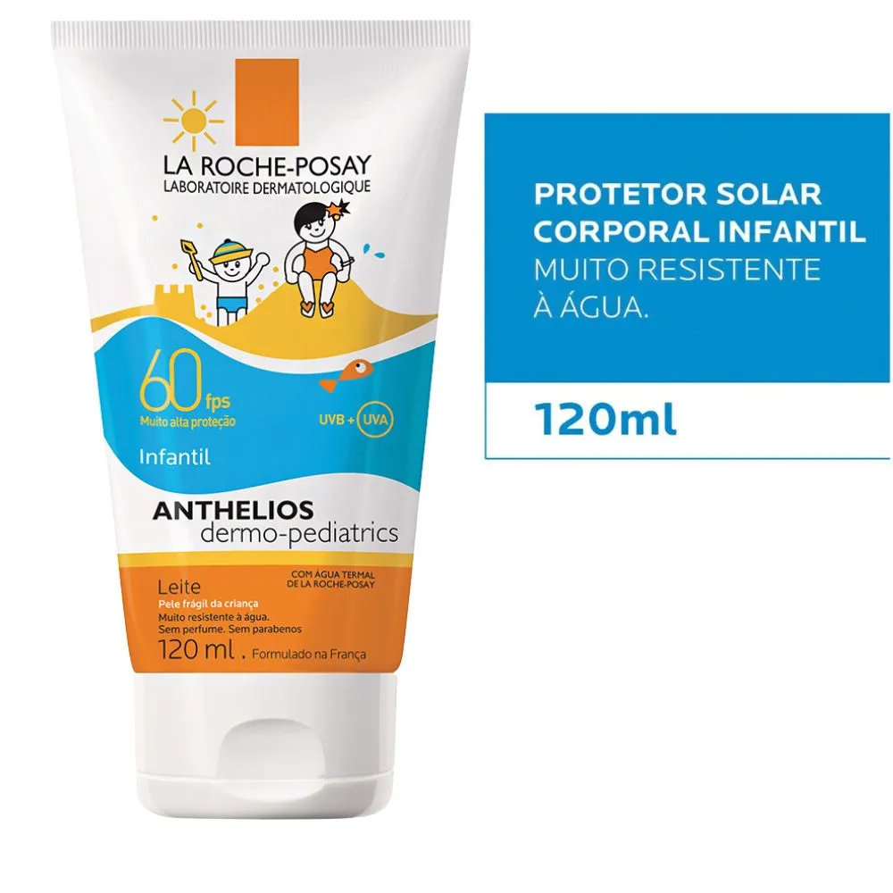 Protetor Solar Anthelios Dermo-Pediatrics FPS 60 Leite com 120ml